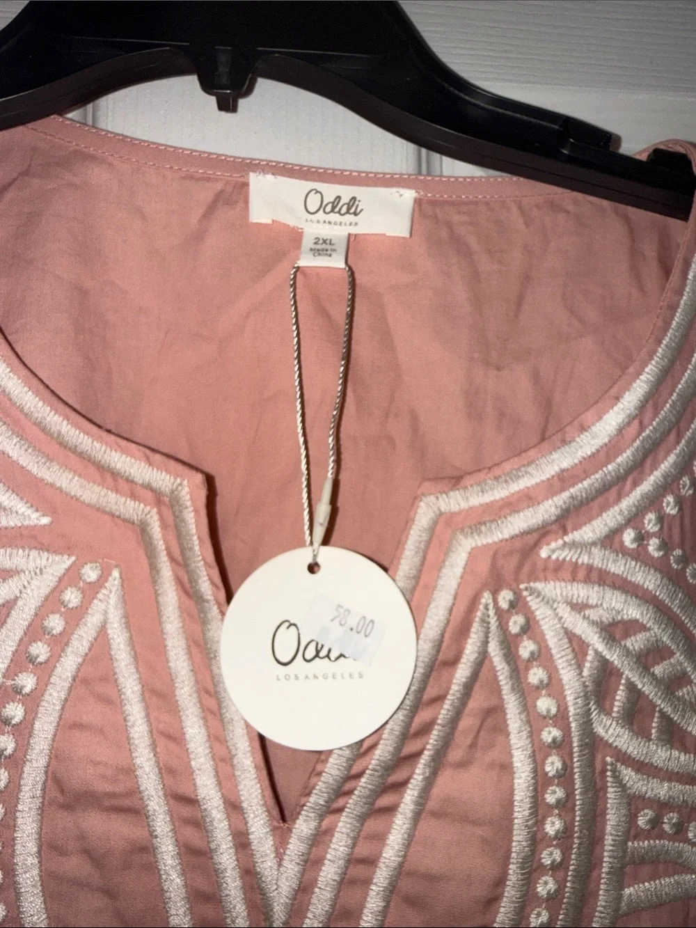 Oddi Pink Embroidered Mini Dress
